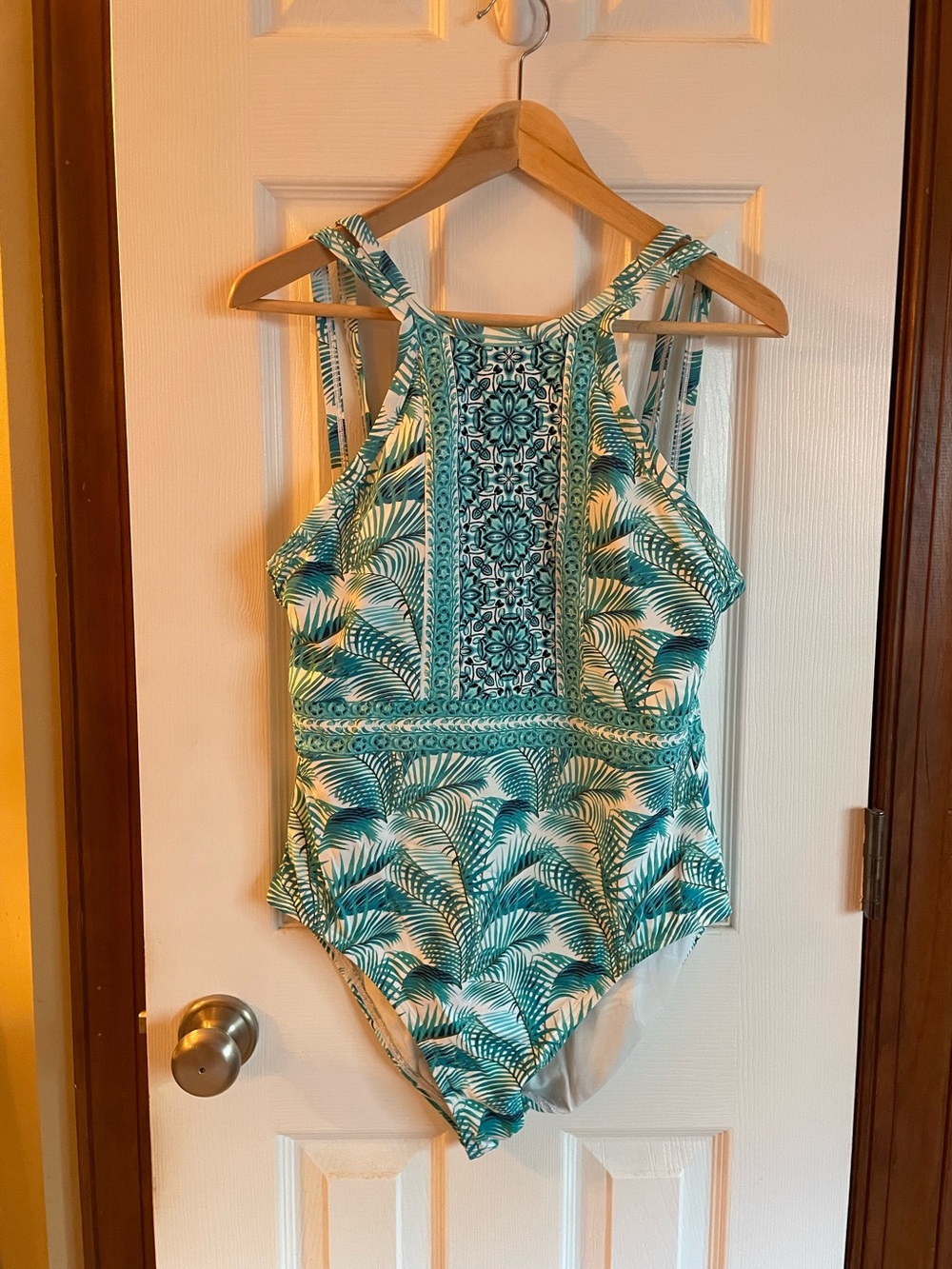 Tommy Bahama Aqua and White Swimwear